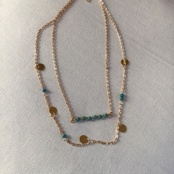 HP💝Goldtone & Jade Double strand accent necklace - Picture 4 of 4